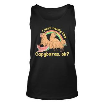 I Just Really Like Capybaras Ok Capybara Lover Funny Unisex Tank Top | Mazezy