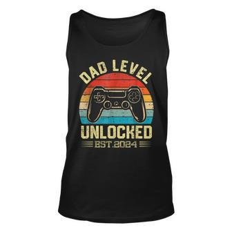 I Leveled Up To Dad 2024 Promoted To Daddy Level Unlocked Unisex Tank Top | Mazezy