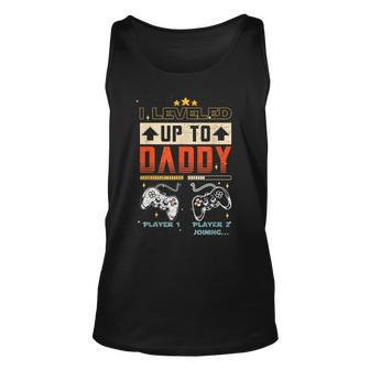 I Leveled Up To Daddy 2023 Fathers Day Gift Soon To Be Dad Unisex Tank Top | Mazezy