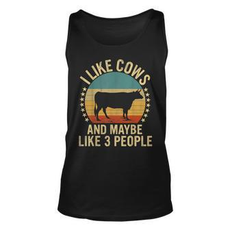 I Like Cows And Maybe Like 3 People Farm Farmers Unisex Tank Top | Mazezy