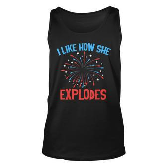 I Like How She Bangs Fireworks Funny 4Th Of July Couple Gift For Mens Unisex Tank Top - Monsterry AU