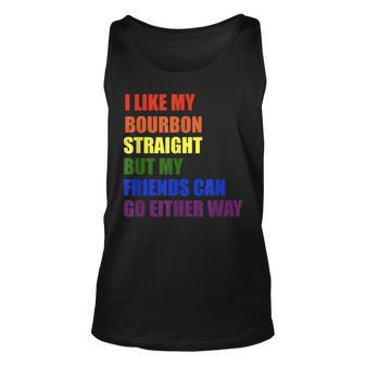 I Like My Bourbon Straight For Gay And Lgbt Pride Mont Unisex Tank Top | Mazezy