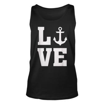 I Love Anchors - Anchor Nautical Boat Beach Ocean Lover Unisex Tank Top | Mazezy