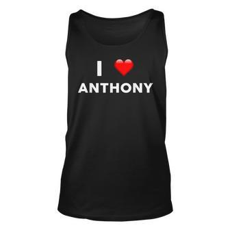 I Love Anthony Name Unisex Tank Top | Mazezy