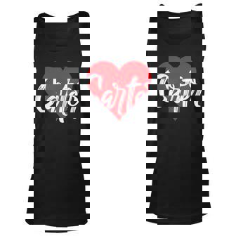 I Love Carter First Name I Heart Named Unisex Tank Top | Mazezy