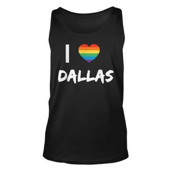 I Love Dallas Gay Pride Lbgt Unisex Tank Top | Mazezy