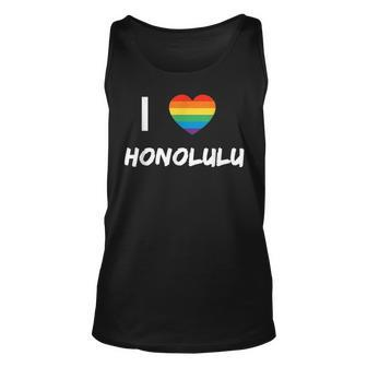 I Love Honolulu Gay Pride Lbgt Unisex Tank Top | Mazezy