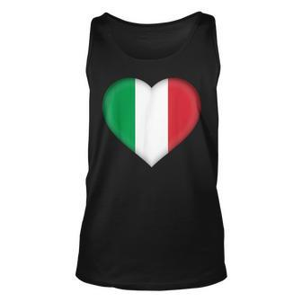 I Love Italy | Italian Flag Heart Outfit Unisex Tank Top | Mazezy