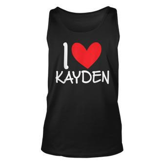 I Love Kayden Name Personalized Men Guy Bff Friend Heart Unisex Tank Top | Mazezy