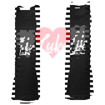 I Love Luke First Name I Heart Named Unisex Tank Top | Mazezy