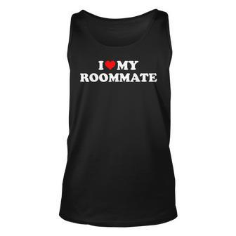 I Love My Roommate- I Heart My Roommate Red Heart Unisex Tank Top - Seseable