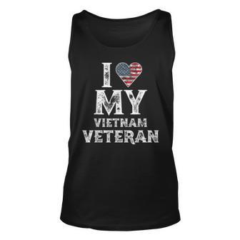 I Love My Vietnam Veteran Vintage Veterans Day Gift Unisex Tank Top | Mazezy