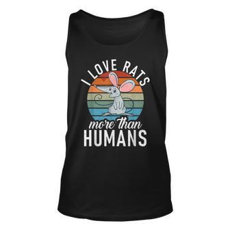 I Love Rats More Than Humans Rats Lover Unisex Tank Top - Thegiftio UK