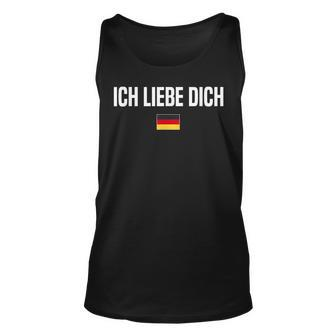 I Love You In German Language Germany Funny German Saying Gift For Women Unisex Tank Top - Thegiftio UK