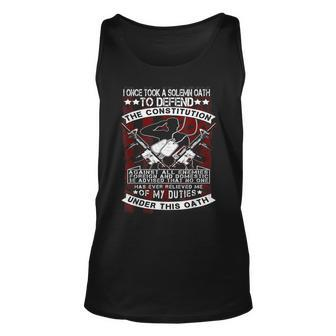 I Once Took A Solemn Oath To Defend The Constitution Gift Unisex Tank Top | Mazezy