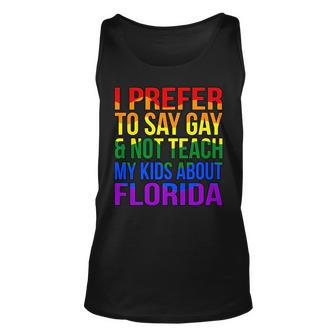 I Prefer To Say Gay Lgbtq Pride Month Supporter Graphic Unisex Tank Top | Mazezy