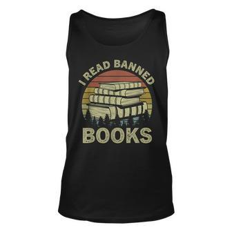 I Read Banned Books Lovers Vintage Funny Book Readers Unisex Tank Top - Seseable