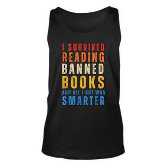 I Survived Reading Banned Books & All I Got Was Smarter Cool Unisex Tank Top - Thegiftio UK
