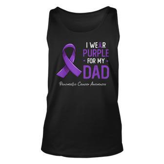 I Wear Purple For My Dad Pancreatic Cancer Awareness Month Unisex Tank Top | Mazezy