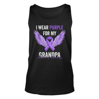 I Wear Purple For My Grandpa Dementia Alzheimers Awareness Unisex Tank Top | Mazezy