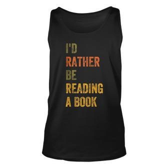 Id Rather Be Reading A Book Reading Tank Top | Mazezy