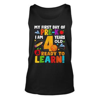 Im 4 Ready To Learn My First Day Of School Pre-K Toddlers Unisex Tank Top - Monsterry UK