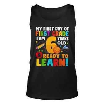 Im 6 Ready To Learn My Back To School First 1St Grade Kids Unisex Tank Top - Seseable