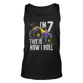 I'm 7 This Is How I Roll Monster Truck 7Th Birthday Boys Tank Top - Monsterry AU