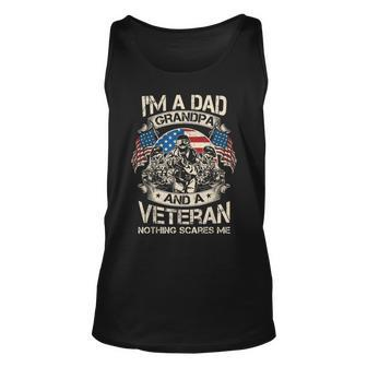 Im A Dad Grandpa And Veteran Fathers Day Papa Grandpa Gift Unisex Tank Top | Mazezy