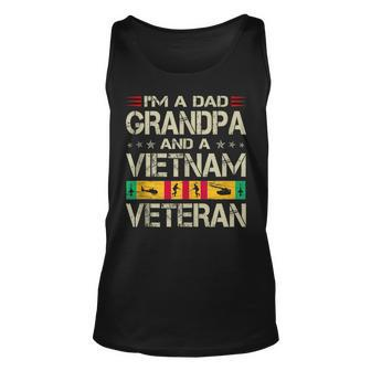 Im A Dad Grandpa And Vietnam Veteran Fathers Day Retro Unisex Tank Top - Seseable