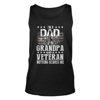 Im A Dad Grandpa Veteran Funny Grandpa Fathers Day Unisex Tank Top - Seseable