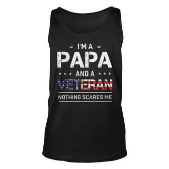 Im A Papa And Veteran Men Grandpa Funny Sayings Gift Unisex Tank Top | Mazezy