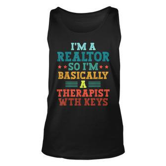 Im A Realtor So Im A Therapist With Keys Real Estate Agent Unisex Tank Top - Seseable