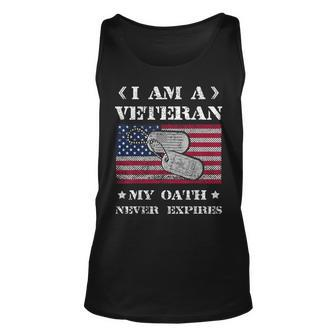 Im A Veteran My Oath Never Expires American Us Flag Unisex Tank Top | Mazezy