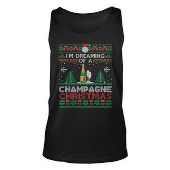 I'm Dreaming Of A Champagne Christmas Ugly Sweater Party Tank Top | Mazezy UK