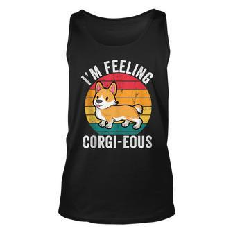 I’M Feeling Corgi-Eous Cute Corgi Dog Lover Owner Puns Tank Top | Mazezy