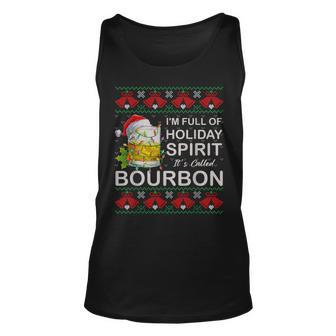 I'm Full Of Holiday Spirit Bourbon Ugly Christmas Sweater Tank Top | Mazezy