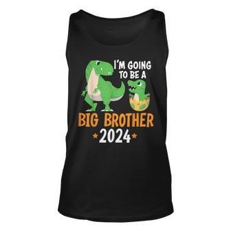 I'm Going To Be A Big Brother 2024 Boy Announcement Dinosaur Tank Top - Seseable
