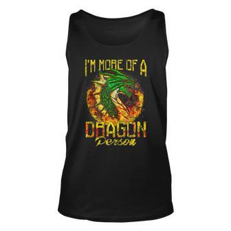 Im More Of A Dragon Person Fire Dragon Unisex Tank Top - Thegiftio UK