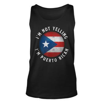Im Not Yelling Im Puerto Rican Funny Pride Puerto Rico Unisex Tank Top | Mazezy