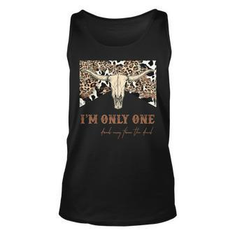 I'm Only One Drink Away From The Devil Western Cow Skull Tank Top - Seseable