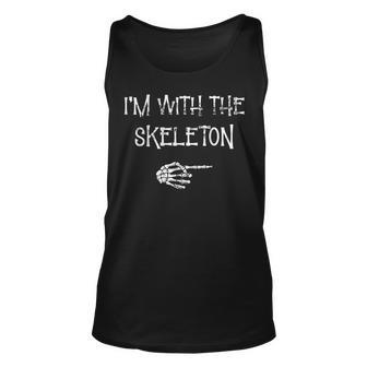 I'm With The Skeleton Matching Couple Costume Halloween Tank Top - Monsterry CA