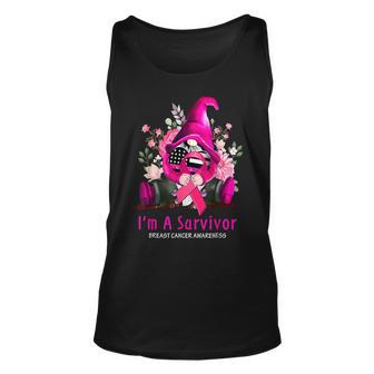 I’M A Survivor Breast Cancer Awareness Gnome Pink Ribbon Tank Top - Seseable