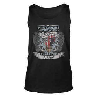 In My Darkest Hour I Needed A Hand I Found A Paw Veteran Dog 72 Unisex Tank Top - Monsterry DE