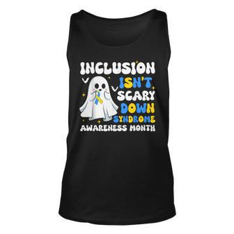 Inclusion Isnt Scary Down Syndrome Awareness Yellow And Blue Tank Top - Monsterry DE