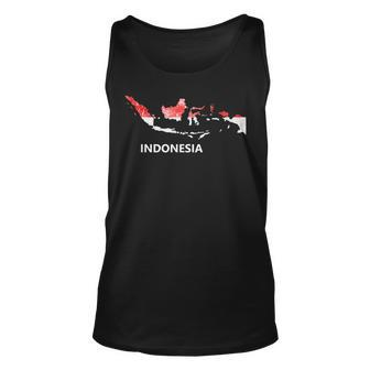 Indonesia Flag Pride Distressed Indonesian Unisex Tank Top | Mazezy CA