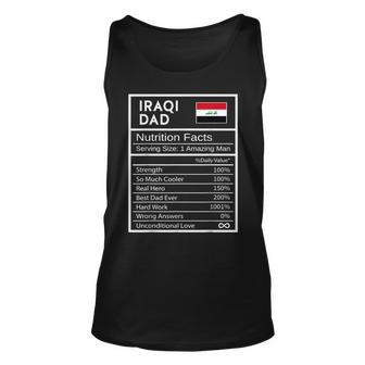 Iraqi Dad Nutrition Facts National Pride Gift For Dad Unisex Tank Top | Mazezy