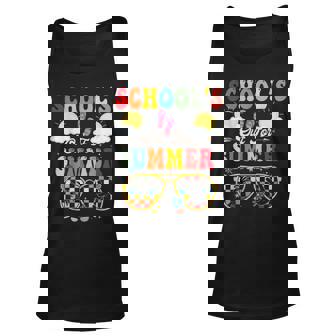 Is It Summer Break Yet Lunch Lady Last Day Of School Groovy Unisex Tank Top - Seseable