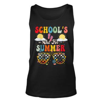 Is It Summer Break Yet Lunch Lady Last Day Of School Groovy Unisex Tank Top - Seseable