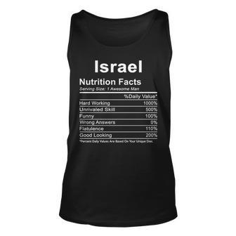 Israel Name Funny Gift Israel Nutrition Facts Unisex Tank Top - Seseable